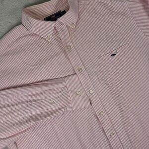 Vineyard Vines Men's Slim Fit Tucker Shirt XL Pink White Stripe Button Down